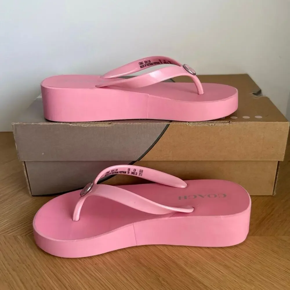COACH Vianna ‘Flower Pink’ Women Wedge Sandals- SZ 7